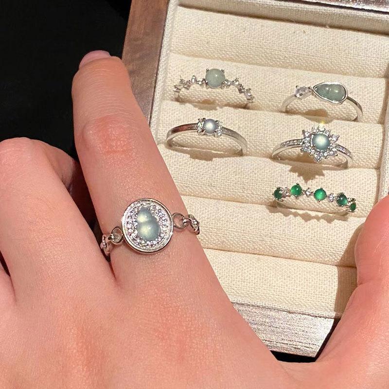 Новое китайское холодное ощущение халцедон тыква капля воды кольцо женское индивидуальное легкое роскошное ретро элегантное универсальное кольцо кольцо
