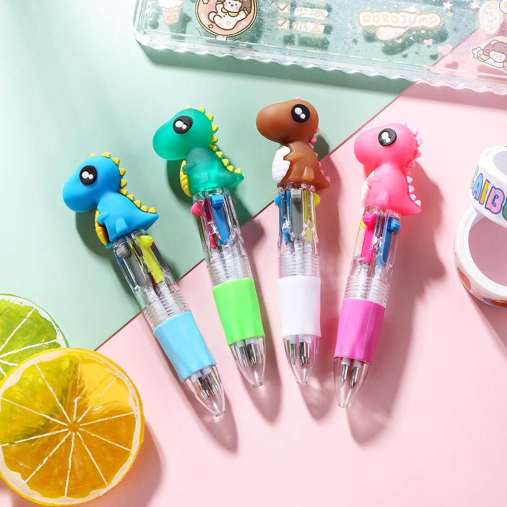 Cute Retractable Round Ballpoint Pens, Stick Construction Type, Plastic Material, for School and Office Supplies