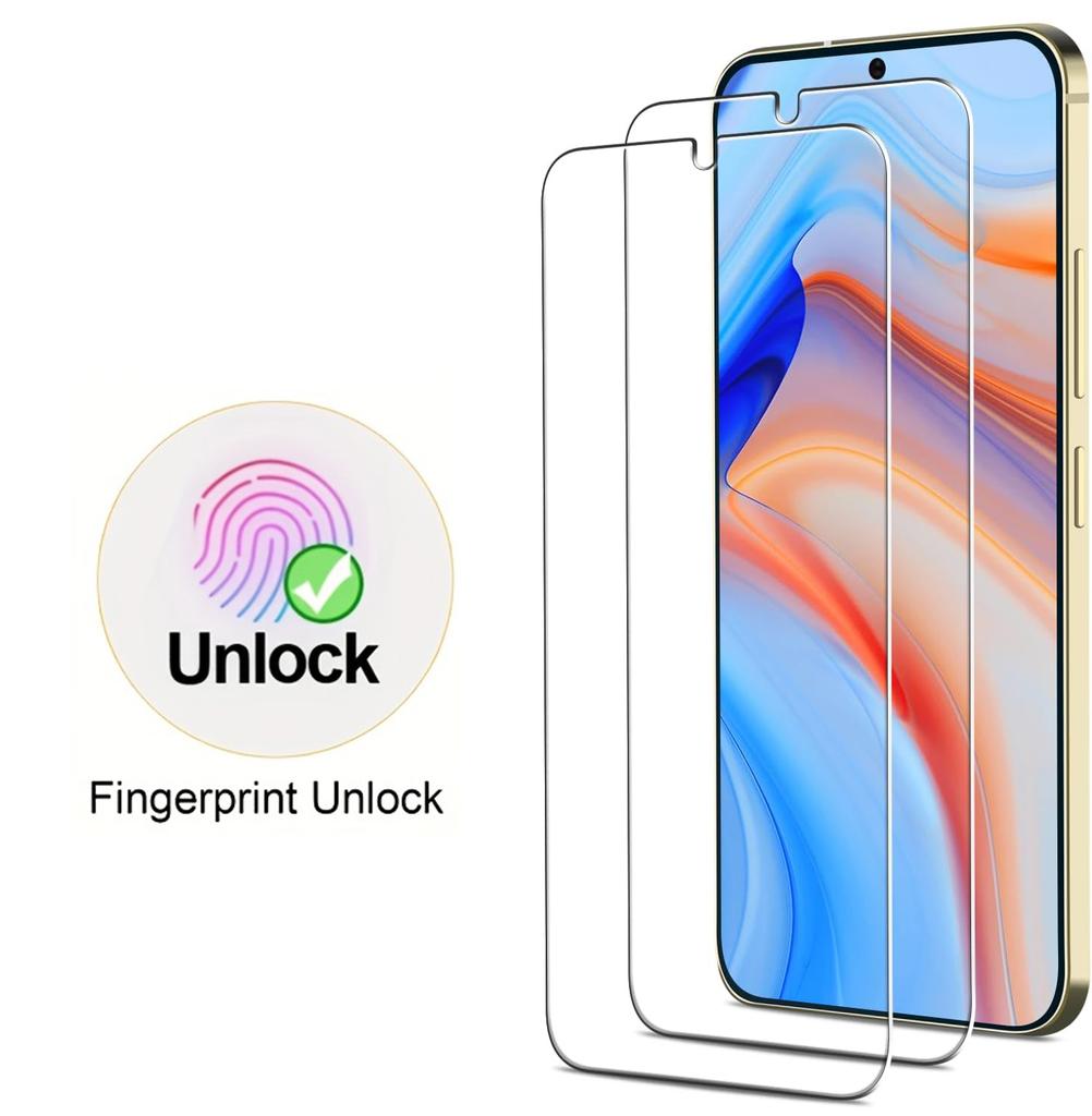 2 шт. Закаленное стекло с разблокировкой по отпечатку пальца для Samsung Galaxy S26 S25 Edge S24 S23 Ultra S22 S21 S20 FE S10 S9 S8 Note 20 Ultra 5G Защитное стекло для экрана