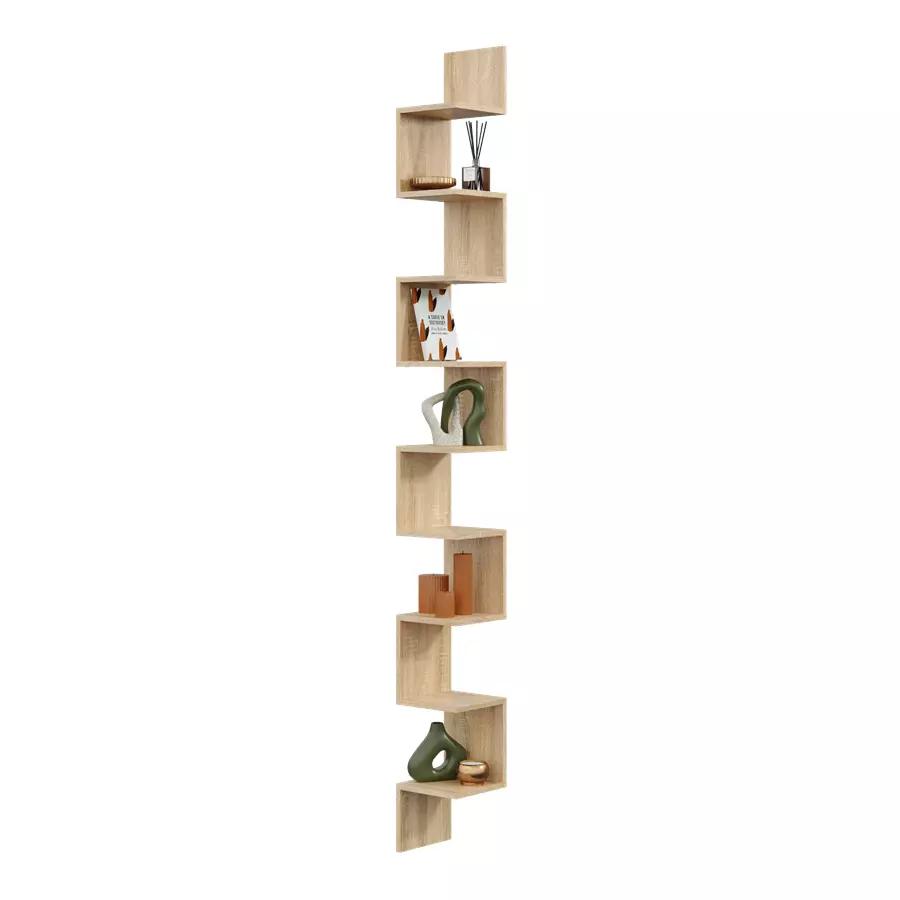 Modern Corner Shelf Hanging Mega - 256cm Sonoma Oak