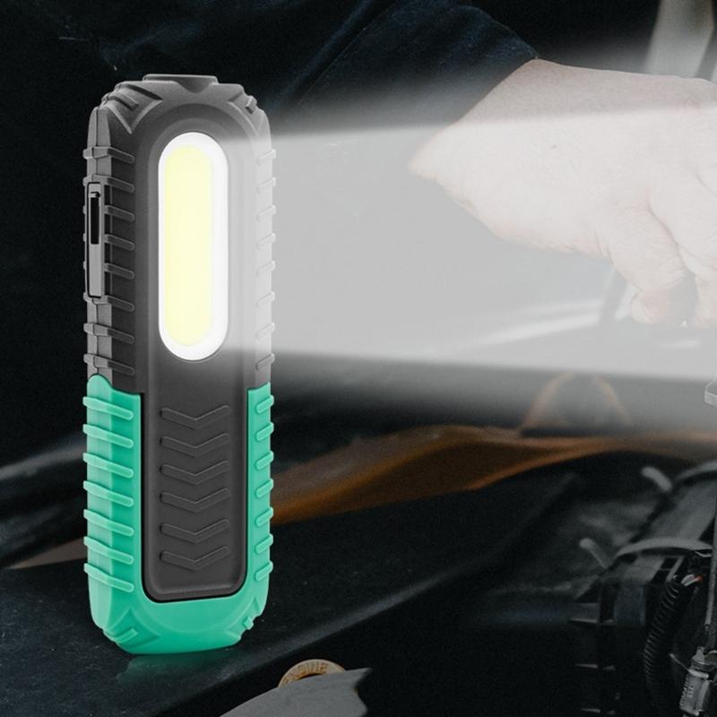 Светодиодная магнитная рабочая лампа, перезаряжаемая через USB, COB, инспекционная лампа, с крючком для подвешивания, освещение для рабочей площадки, для ремонта автомобиля, кемпинга