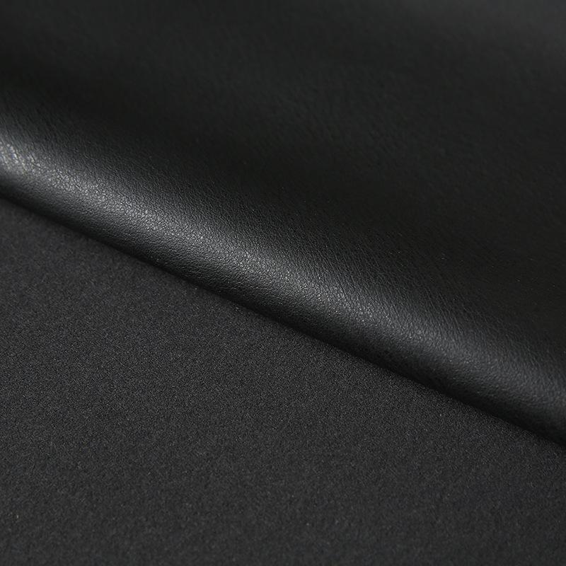 PU Faux Cowhide Grain Yoga Mat Fabric: 0.65mm Microfiber with Absorbent, Breathable Velvet Lining