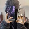 Забавный Милый Чехол для Телефона с Кошкой Для Samsung S25,24,21,22,23,20,S30,Ultra,Plus,Fe,Lite,Note,5G Черный Чехол