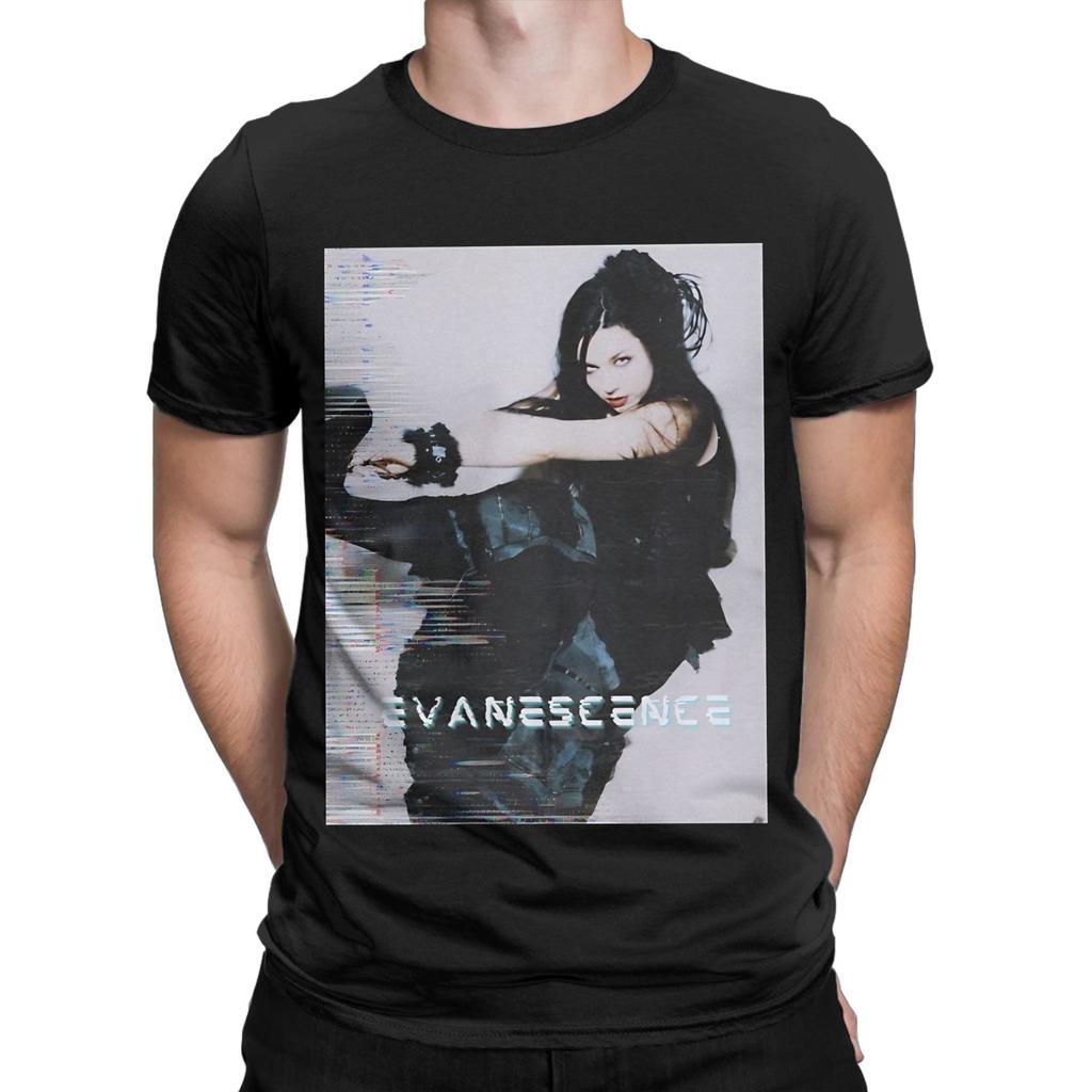 Amy lLee Evanescence Graphic 100% Cotton T-Shirt Amy lLee Evanescence Tees Tops For Men