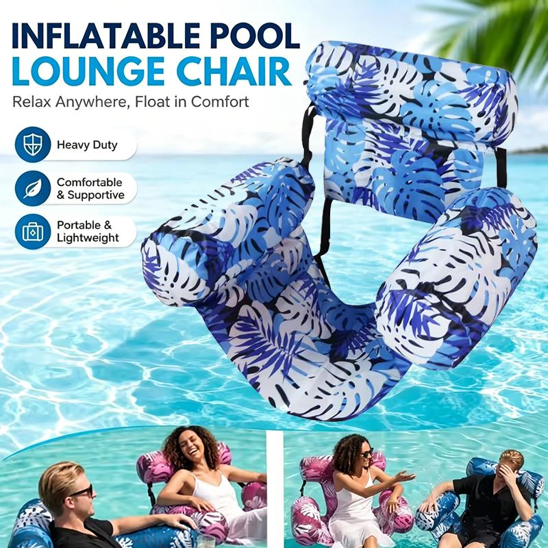 1 Pack Floating Lounge Chairs Inflatable Pool Floats for Adult Heavy Duty Floating Chair Summer Water Beach Lake Fun Party