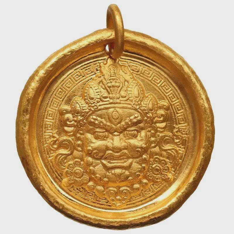 Прочное ожерелье с подвеской «Бог богатства» из золотого песка для женщин