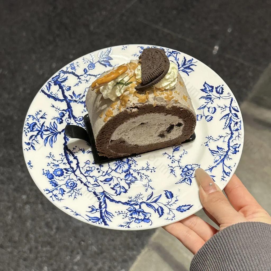 Керамические тарелки в ретро-французском стиле, легкие, роскошные, для ресторана, десерта, домашняя тарелка, изысканные блюда, обеденная тарелка, изысканная посуда