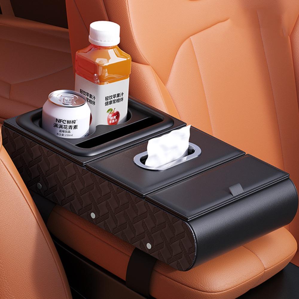 Waterproof Car Armrest Storage Box PU Leather Car Armrest Cushion Elbow Support