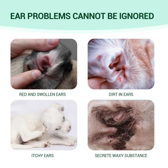 60 мл очиститель для ушей домашних животных, не раздражающий, для кошек и собак, очищающая жидкость, нежная для ушей