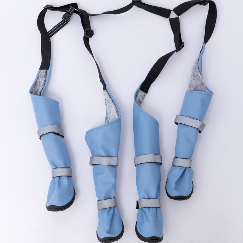 Waterproof Winter Dog Boots Warm Soft Sole Snow Shoes Reflective Outdoor Pet Paw Protectors Leg Covers For Medium Large Dogs