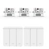 3 Pack RF 433MHz Wireless Light Switch Receiver with 2x 3-Gang Panel Switch and LED Remote Control for LED Lamps