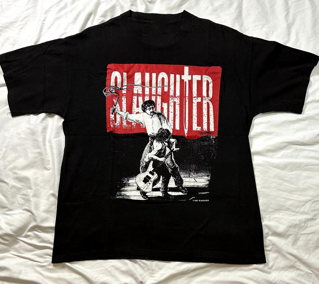 Vtg SLAUGHTER Band Short Sleeve Cotton Black All Size T Shirt MC361