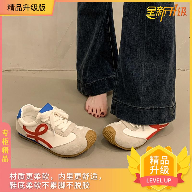 Красные немецкие кроссовки для женщин 2025 года, новая весна, ретро, симпатичные, с мягкой подошвой, для спорта и отдыха, универсальные, для сноуборда Forrest Gump