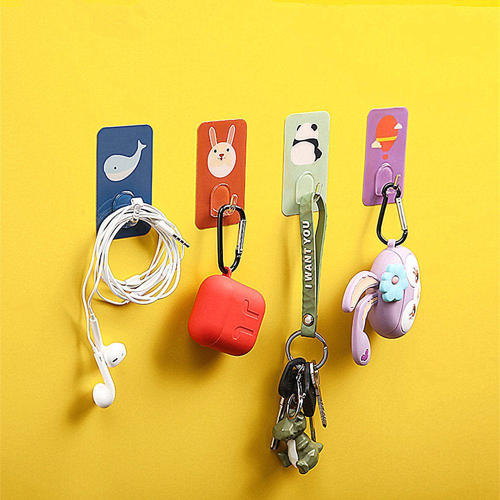 1PC Animal Free Punching Stick Hook Non-Marking Adhesive Wall Hook Wall Hanger Cartoon