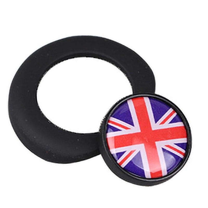 Одна кнопка «Пуск», декоративная наклейка для автомобиля, серебристый и черный металлический материал, эпоксидная смола, узор для MINI COOPER R55 R56 R60 R61