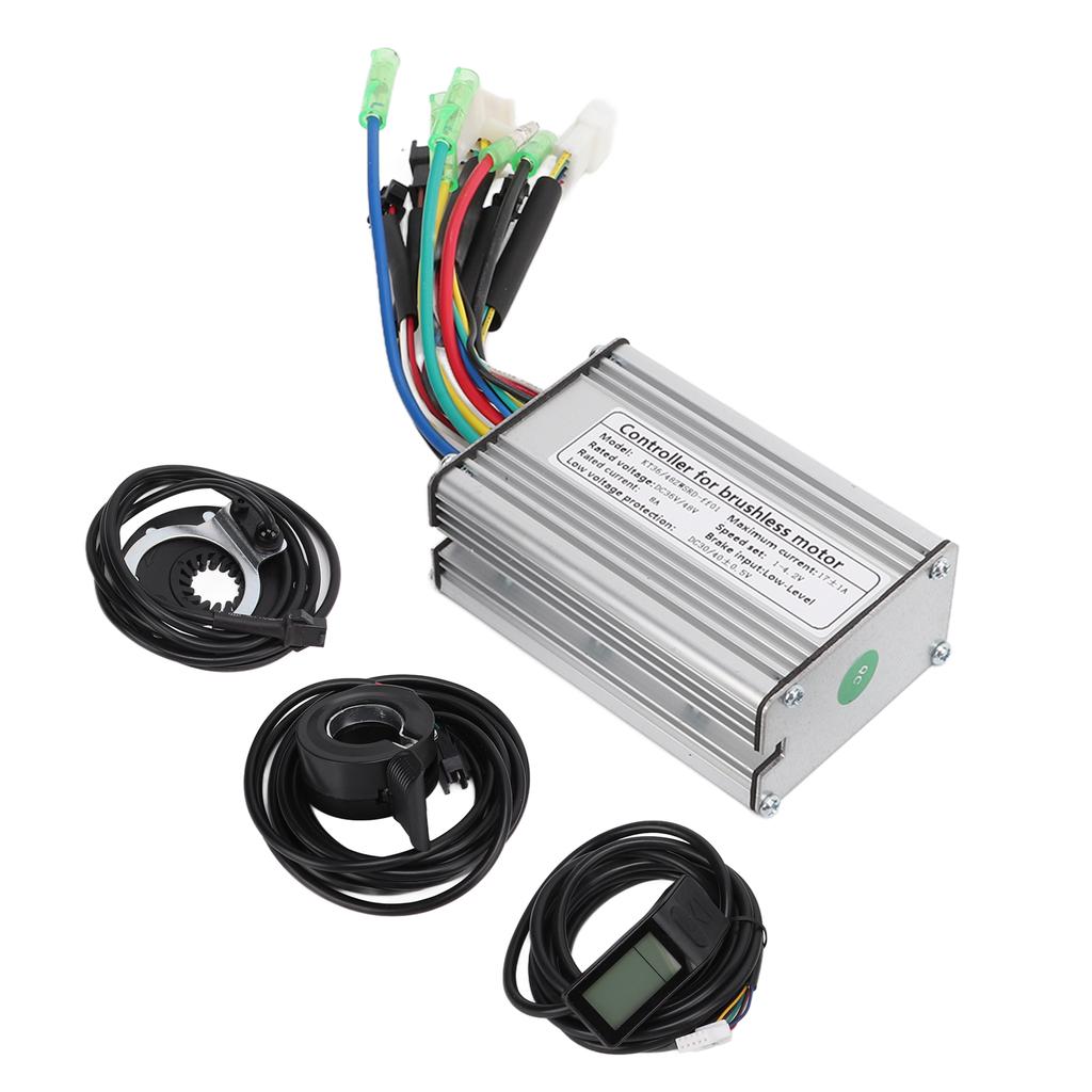 36V 48V 350W Electric Motor Controller Kit 17A Brushless Motor Controller with KT LCD4 Display Panel Sensor Throttle