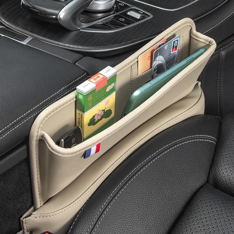 Автомобильный органайзер-щель из кожи, сумка-органайзер для хранения в щели между сиденьями, карман, слот, ящик для хранения, держатель для телефона, автоаксессуары
