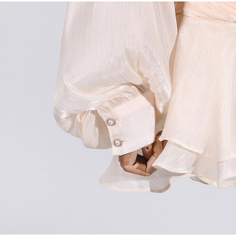 Элегантное женское платье на шнуровке, рукав-фонарик, V-образный вырез, свободное, мини, женские платья, однотонное, блестящее платье для леди