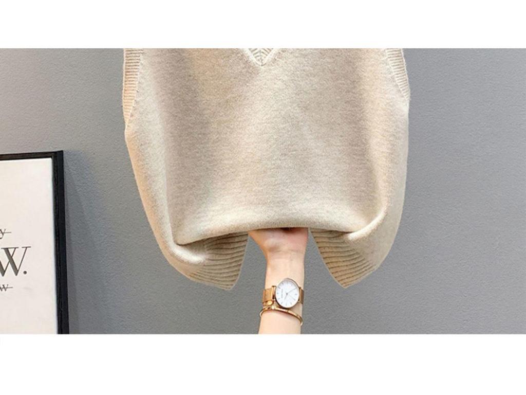 Вязаный женский кардиган без рукавов с V-образным вырезом - Корейский стиль, свободный крой для весны/осени/зимы.