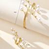 Imitation Pearl Bracelets Rings Set for Women Chunky Adjustable Fit Wrap Bracelets Ring Personality Advanced Irregular Bracelet