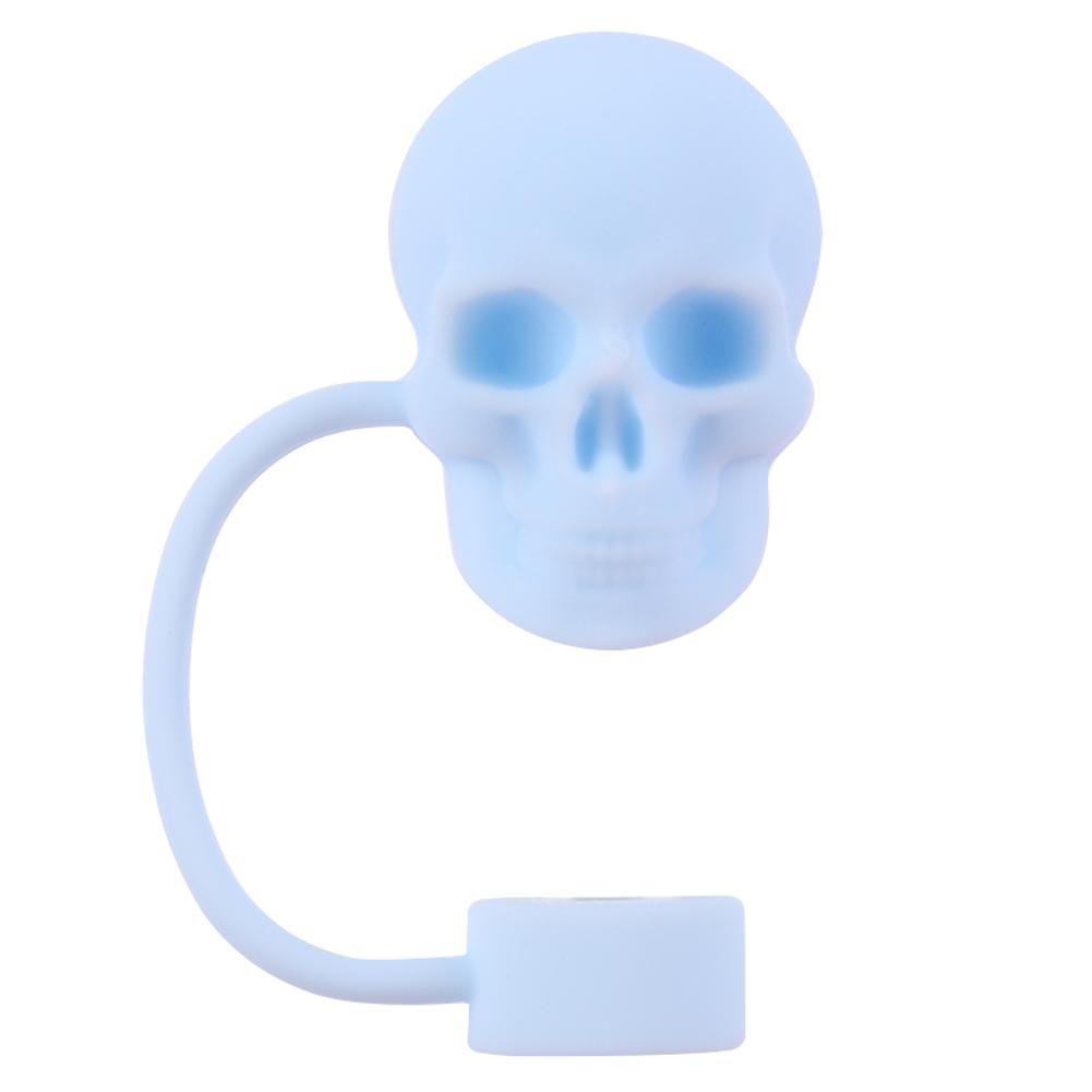 Silicone Skull Shape Straw Caps Dust-Proof Halloween Skull Straw Toppers Funny Tumbler Straw Plugs for Stanley 30&40 Oz Tumbler