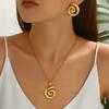 Fashion New Ladies Necklace Set Gothic Niche Threaded Circle Design Pendant Chain Earrings