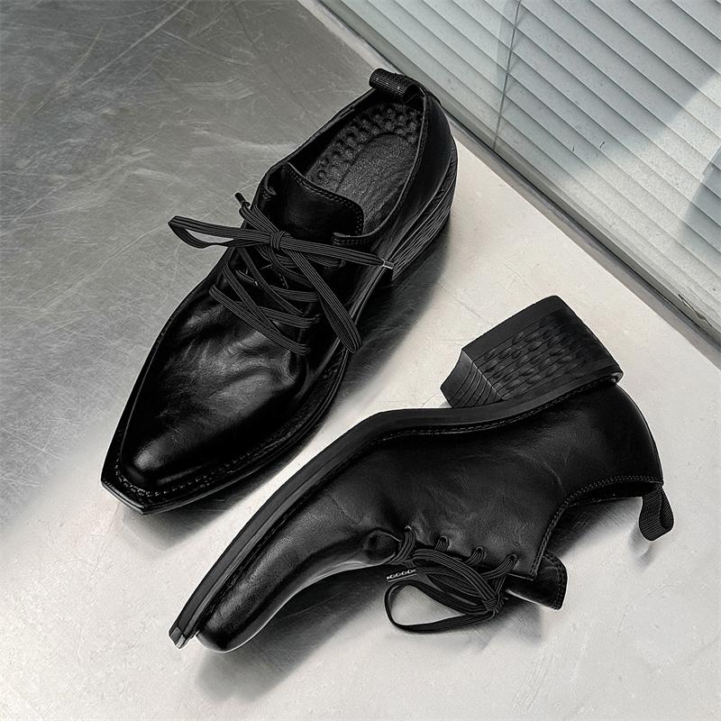 Fashion PU Leather Man Dress Shoes High Quality Oxfords Footwear Lace Up Mens Casual Business Shoes Luxury Brand Male Formal Dress Shoes