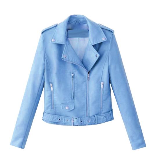 Женская кожаная куртка с длинным рукавом, лацканами, застежкой-молнией и карманом на пуговицах, короткое пальто для мотоцикла