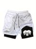 Muay Thai Kick Boxing MMA Shorts Triple Three Skull Men Women Unisex Double Layer Quick Dry Breathable Training Sport Gym Fitness Workout