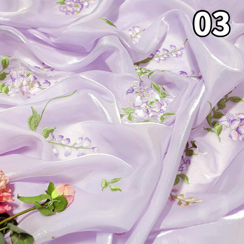 50*150см Ткань с вышивкой в ретро китайском стиле, Вышивка глицинии, Дизайнерская ткань для шитья платья Ханфу, костюма