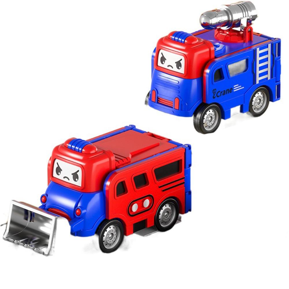 Double Sided Transformer Car Toys Pull-back Truck Model Flips Variety Inertia Car  Kids
