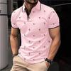 Men's Polo Shirts Short Sleeve Print Golf Shirts Fashion Casual Beach Collared T-Shirts