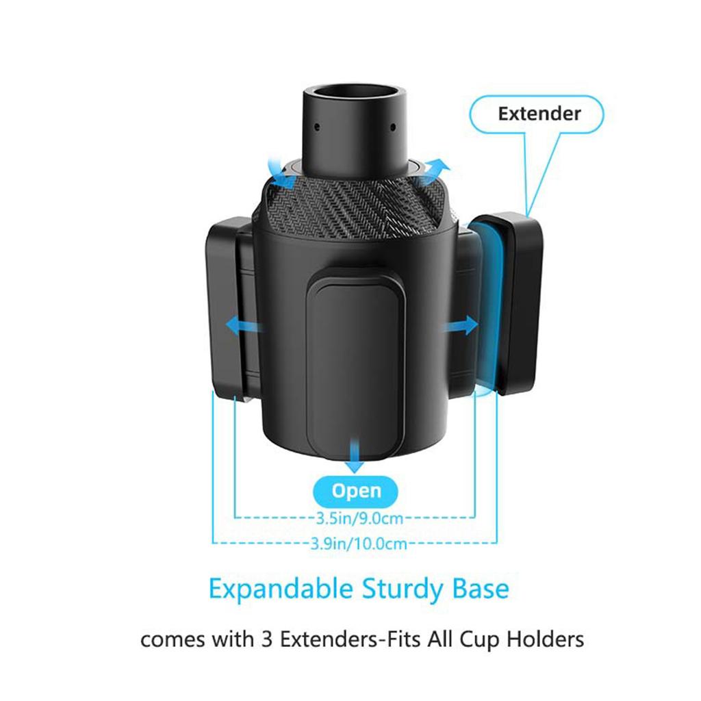 3 In 1 Car Cup Mount Holder 360 Degree Rotating Expander Adapter Insert Cup Holder Adjustable Beverage Support Holder