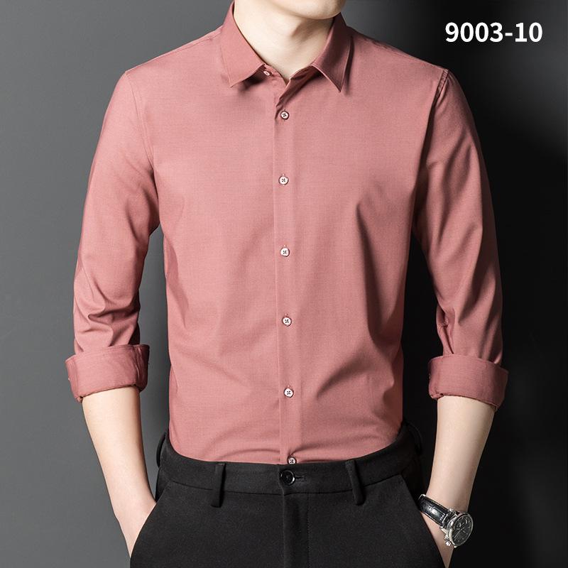 Мужская стрейч-рубашка с длинным рукавом из бамбукового волокна – Не требующая глажки, Многоцветная, Повседневная деловая одежда