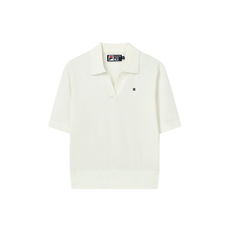 Fila SS22 Однотонная Свободная Прямого Кроя Простая Поло с Пятиточечным Рукавом Женские Топы Мороженое F11W227403F-WT