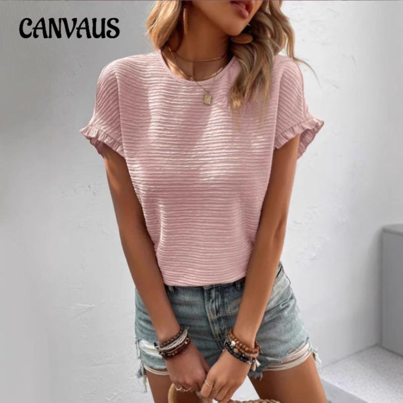 Женский летний новый модный топ с круглым вырезом