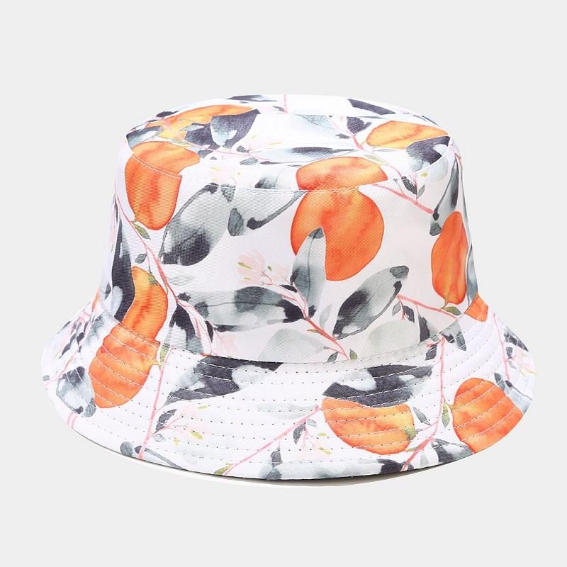 Fruit Pattern Fisherman Hat With Wide Brim For Summer Sun Protection And Casual Wear