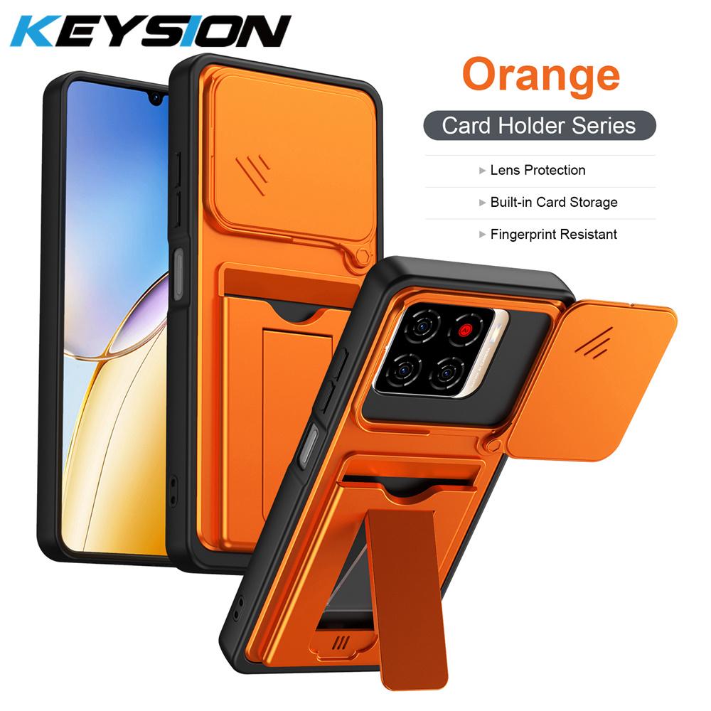 KEYSION Чехол-кошелек с держателем для карт для ZTE Blade A56 Защита выдвижной камеры Подставка Ударопрочный чехол для Blade A56 Pro