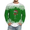 Men's Christmas Printed Imitation Cotton Long-sleeved Shirt