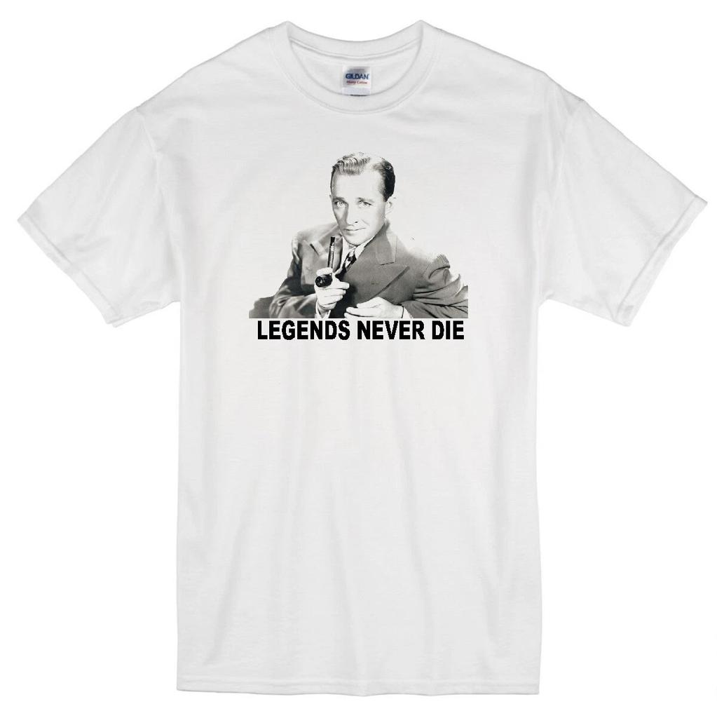BING CROSBY "LEGENDS NEVER DIE" MOVIE HOLLYWOOD STAR RETRO WHITE T-shirt