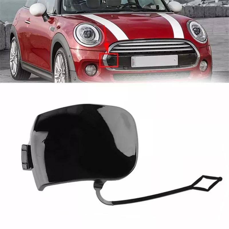 Front Bumper Tow Hook Eye Cap Cover 51117337796 for MINI Cooper S F55 F56 F57 2014-2018 Black Plastic Replacement Towing Flap
