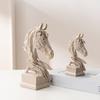 Vintage Style Horse Head Statue Collectible Resin Figurine Rustic Animal Bust Sculpture for Home Office Desk Decor
