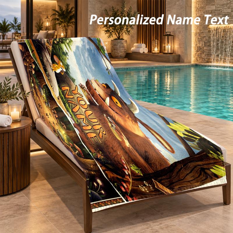 The Gruffalo Custom Name Beach Towel Large Soft Towel for Indoor Bathroom Outdoor Beach
