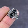 Черная шпинель Ручная работа 925 стерлинговое серебро Ювелирное кольцо Размер 8 Подарок для нее T3Z94