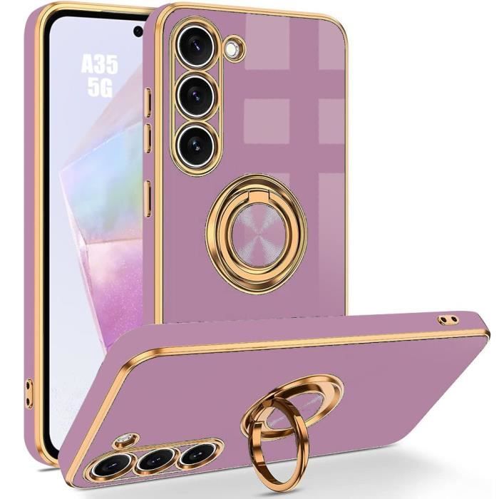 Case for Samsung Galaxy A35 5G - Shockproof Protection - Hybrid Silicone - 360° Rotating Stand - Purple