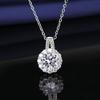 Two Carats Mossanite Fashion Princess Round Bag Necklace for Women Simple Versatile Collarbone Chain Pendant