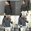 Elegant Women Long Sleeve O-neck Stripe Blouse With Premium Quality Fabric And Timeless Design