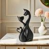 3D-печатная скульптура кота-пары, абстрактная фигурка двойного кота, минималистичное современное украшение-кот для стола, эстетичный подарок для любителей кошек