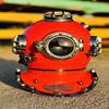 Nautical 45.72 Cm US Navy Scuba Diving Nautical Helmet Maritime Ship's Decorative Red Cobalt Premium Snorkelling Helmets Office Decor.