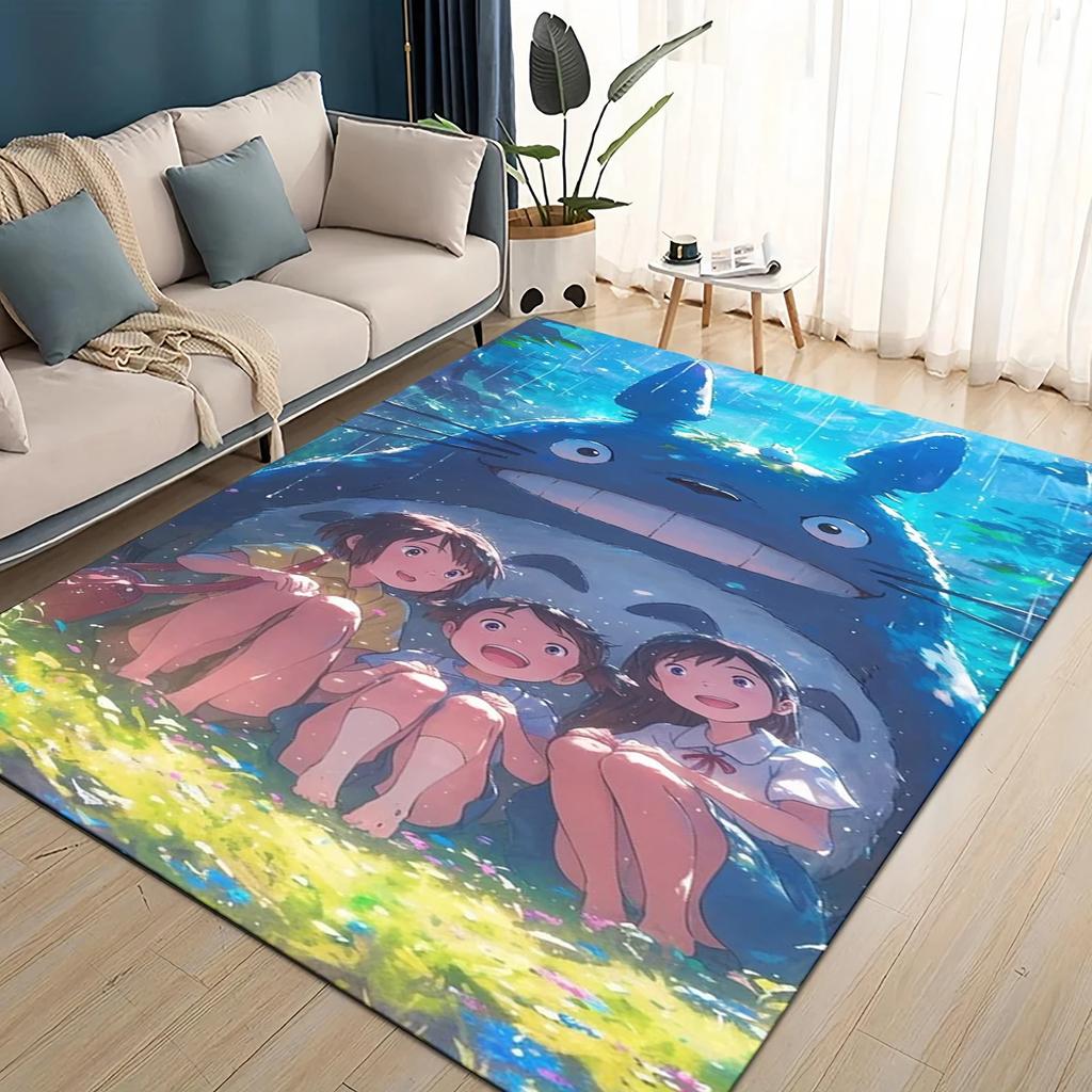 3D ковер с рисунком мультфильма Т-Тоторо, ковер для гостиной, детской спальни, декора у дивана, прихожей, нескользящий коврик для игр детей